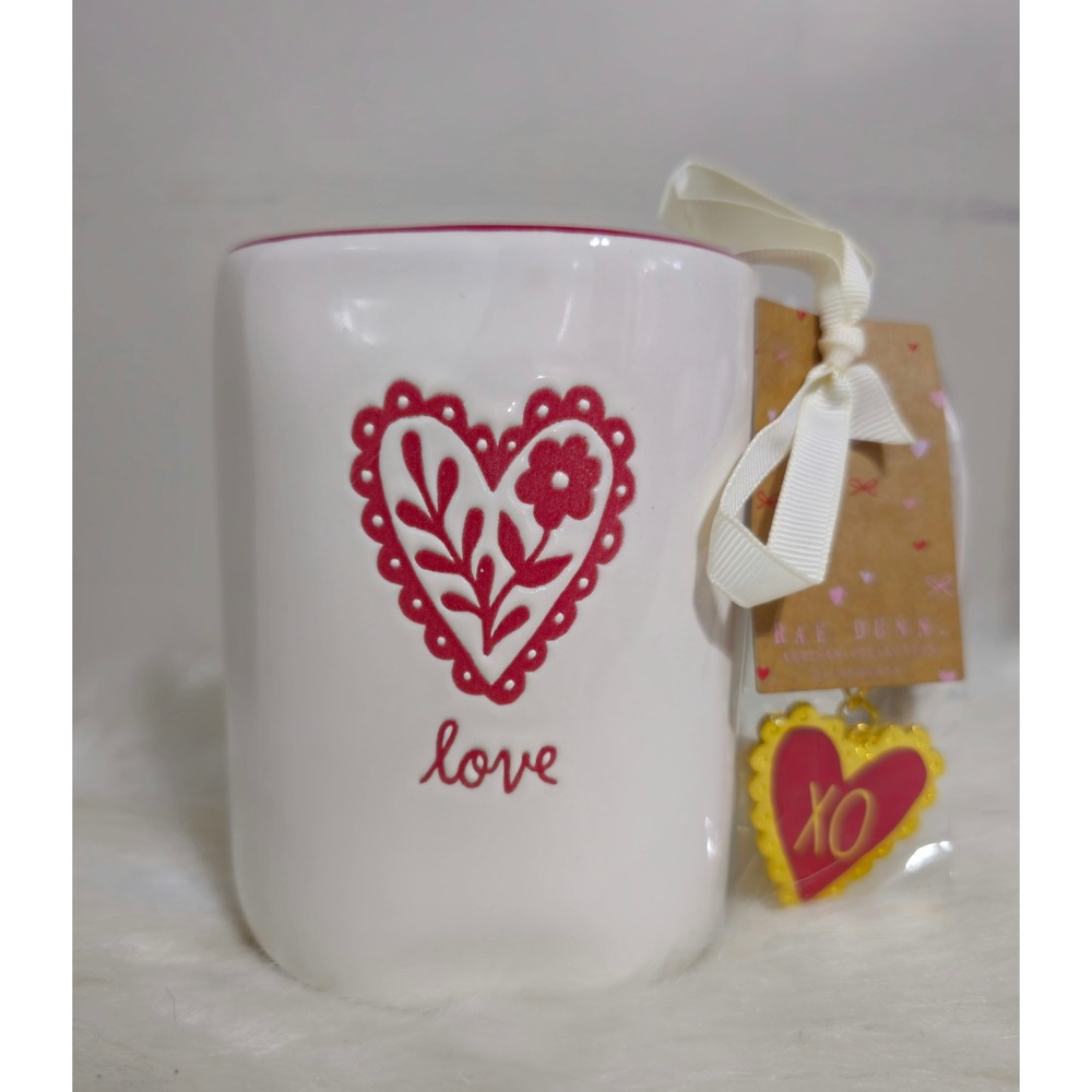 Rae Dunn Heart Love Coffee Mug‎ Cup Charm Valentine's Day NWT